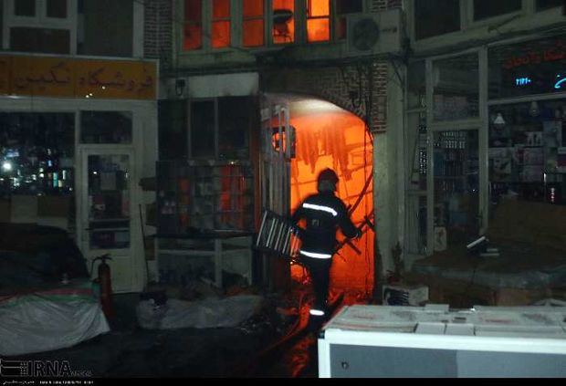 آتش سوزی در بازار تبریز مهارشد/ایکی قاپیلی باز هم در آتش